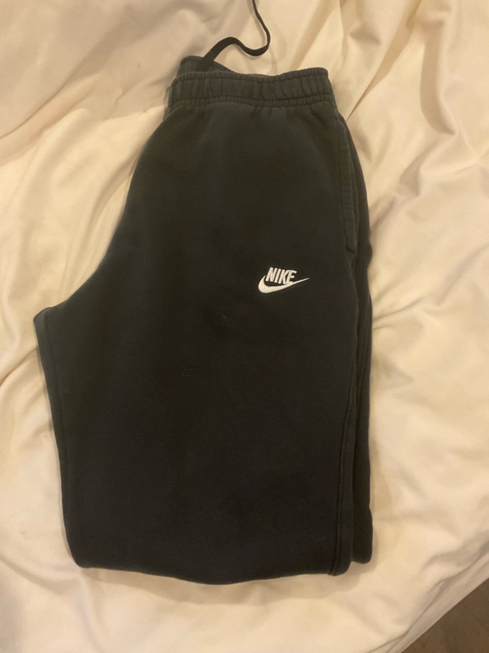 Nike Black Sweatpants with White Swoosh Logo